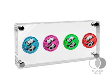 4 30 gramm 999 Silber China Panda 2022 - Space Edition ACRYL SET
